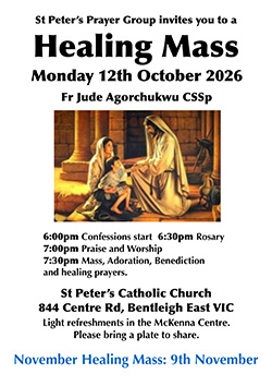 Healing Mass Bentleigh East [9 November]